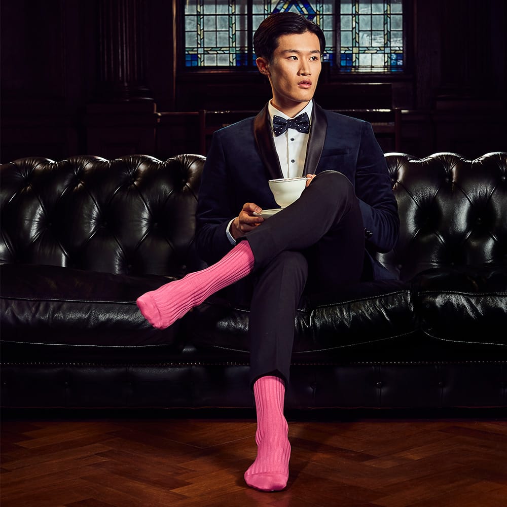 Dash of Class, Pink, 6 - Pair Box - London Sock Company