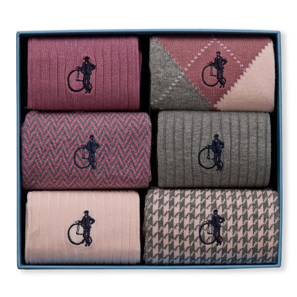 Dash of Class, Stone Rose, 6 - Pair Box - London Sock Company