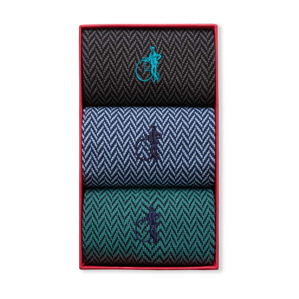 Herringbone Classics, 3 - Pair Box - London Sock Company