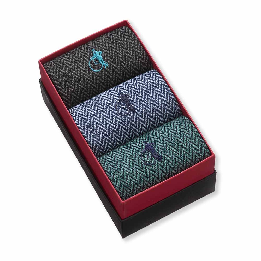 Herringbone Classics, 3 - Pair Box - London Sock Company