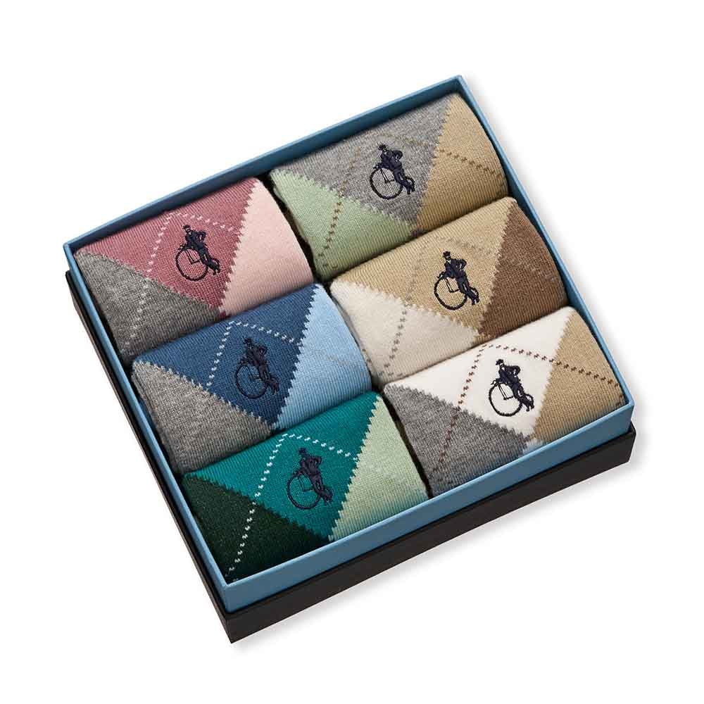 Highland Pastels, 6 - Pair Box - London Sock Company