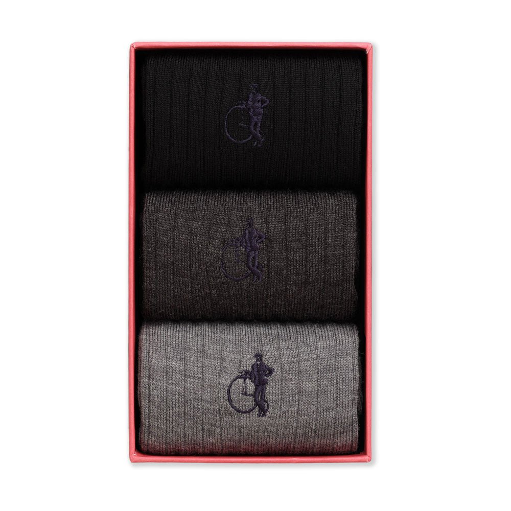 Merino Shadow, 3 - Pair Box - London Sock Company