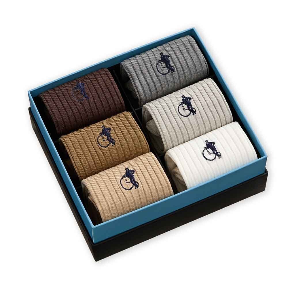 Neutral Collection, 6 - Pair Box - London Sock Company