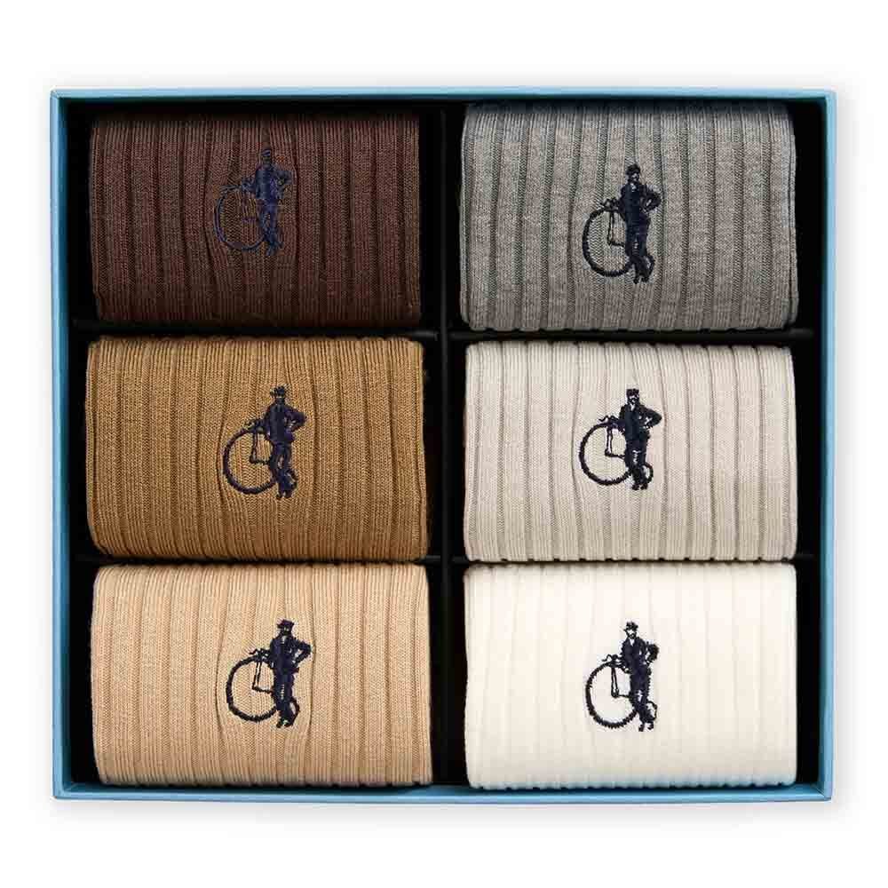 Neutral Collection, 6 - Pair Box - London Sock Company