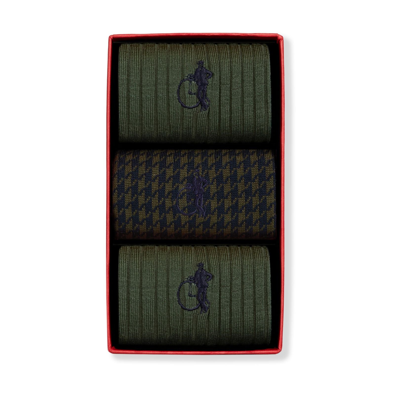 Olive Trio, 3 - Pair Box - London Sock Company