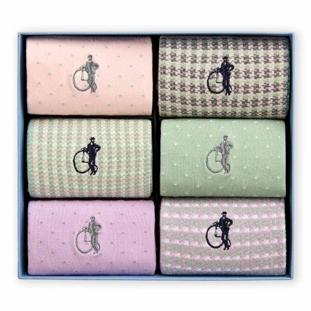 Pastel Patterns, 6 - Pair Box - London Sock Company