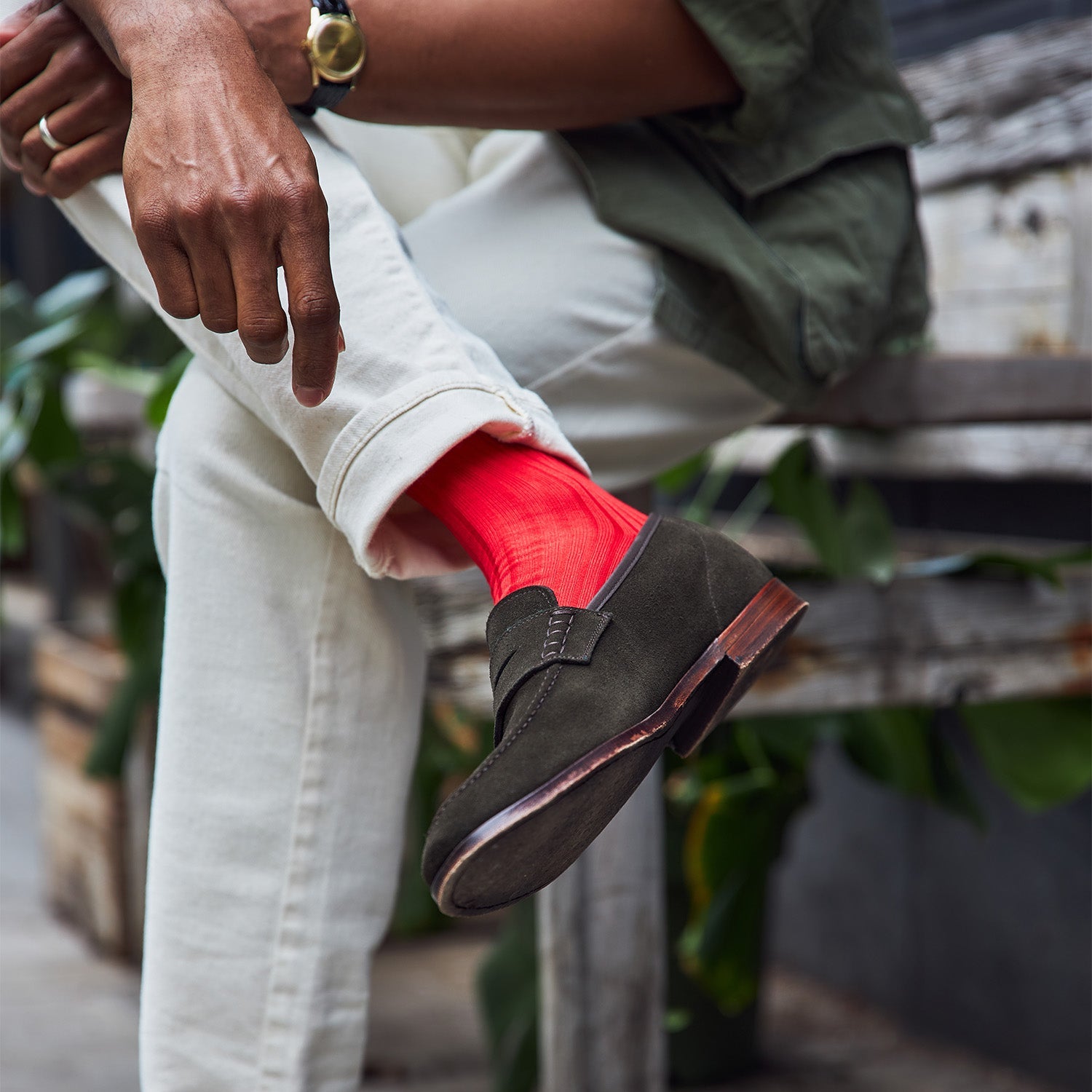 Red Simply Sartorial Socks - London Sock Company