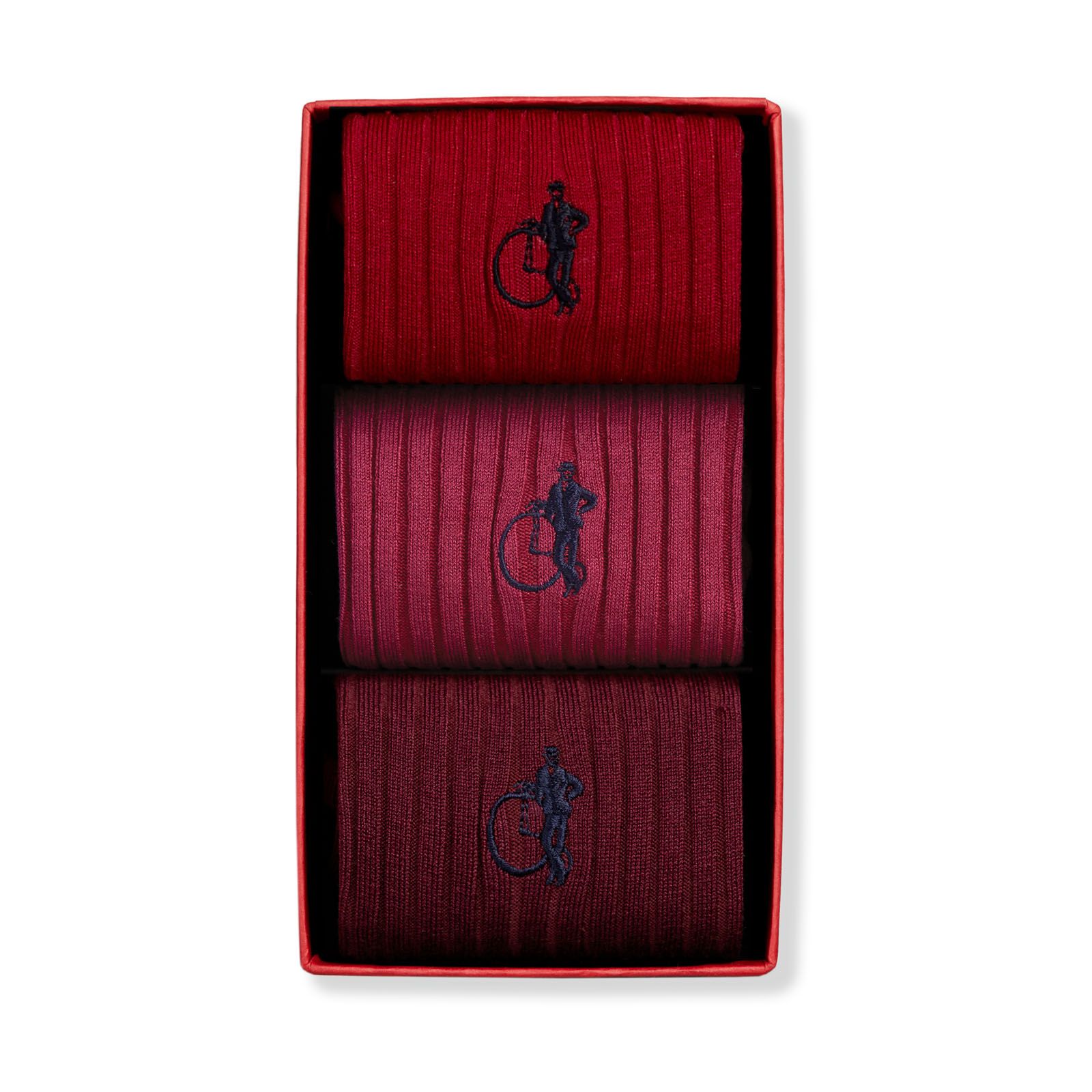 Rich Reds, 3 - pair box - London Sock Company