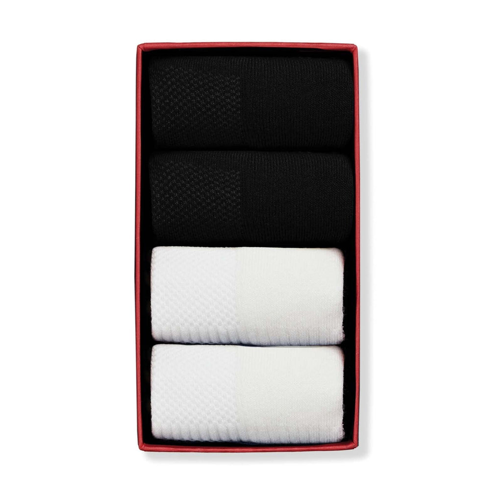 Simply Active Ankle White & Black 4 Pair Box