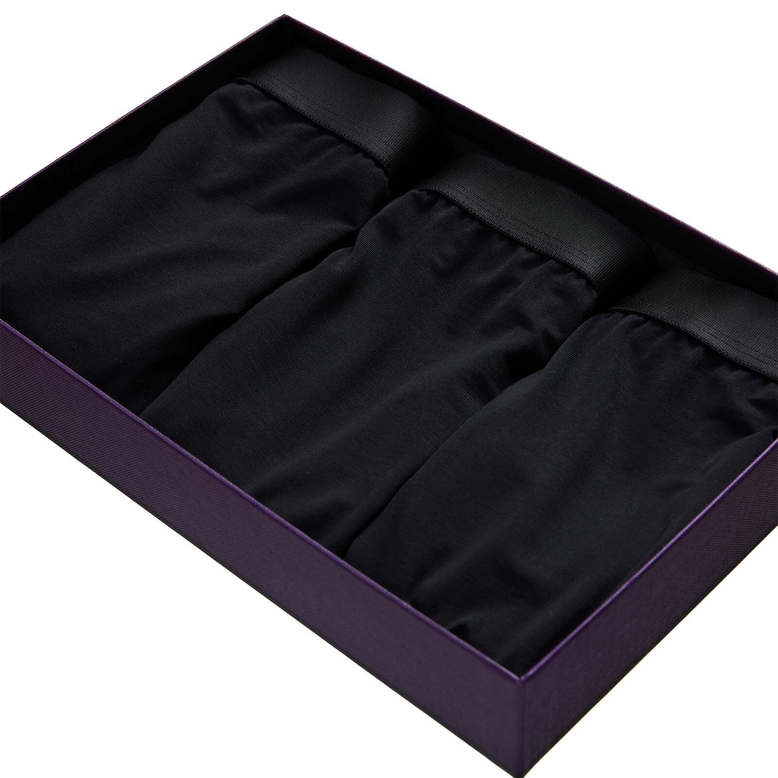 Simply Black Boxers, 3 - Pair Box - London Sock Company