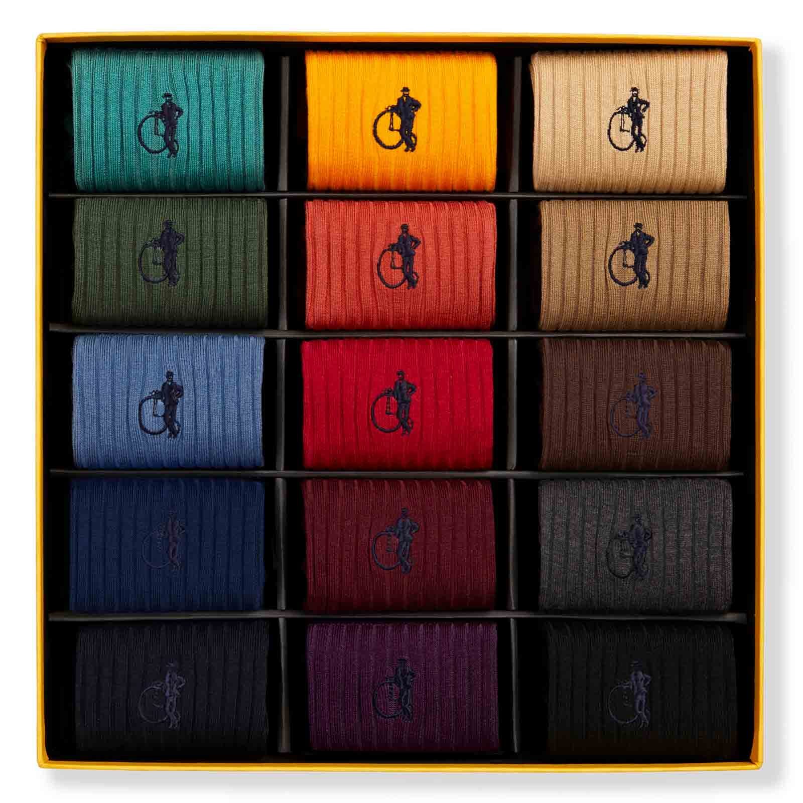 Simply Colourful Collection, 15 - Pair Box - London Sock Company