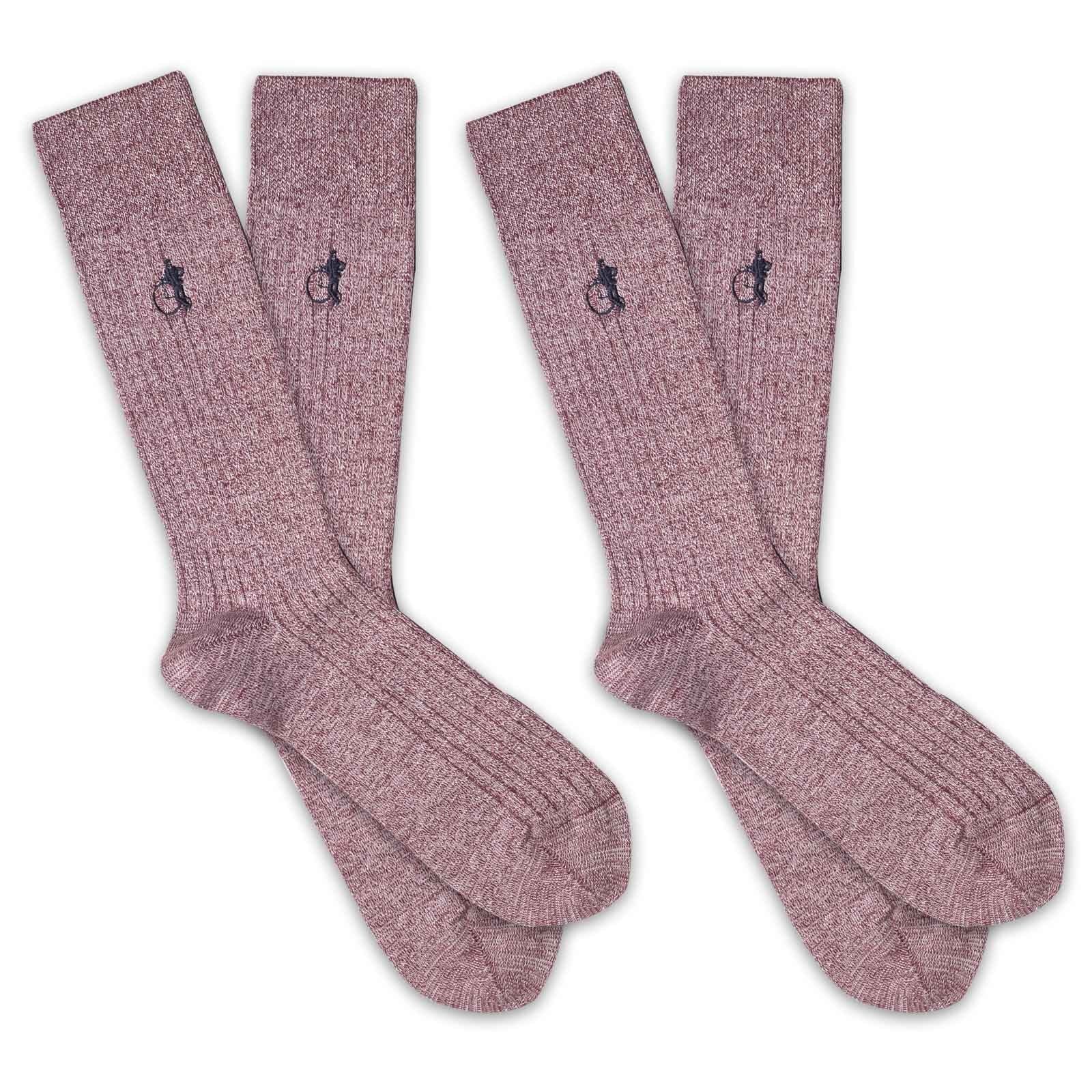 Simply Marl 2 - Pair, Burgundy - London Sock Company