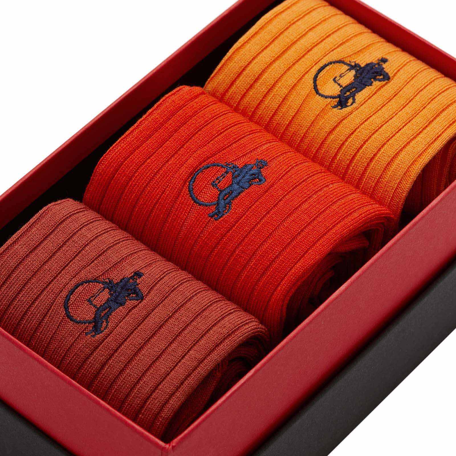 Simply Oranges, 3 - pair box - London Sock Company