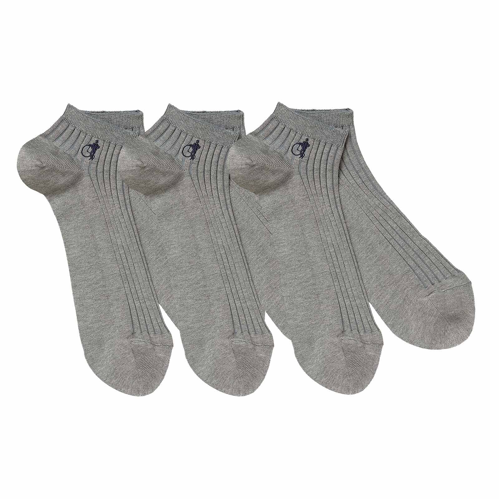 Simply Trainer Socks, Earl Grey , 3 Pairs - London Sock Company