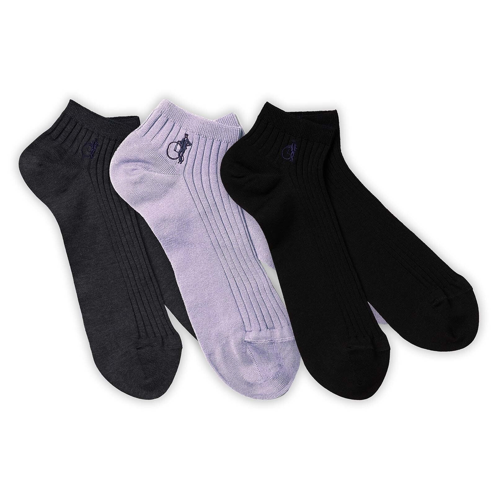 Simply Trainer Socks, Lavender, 3 Pairs - London Sock Company