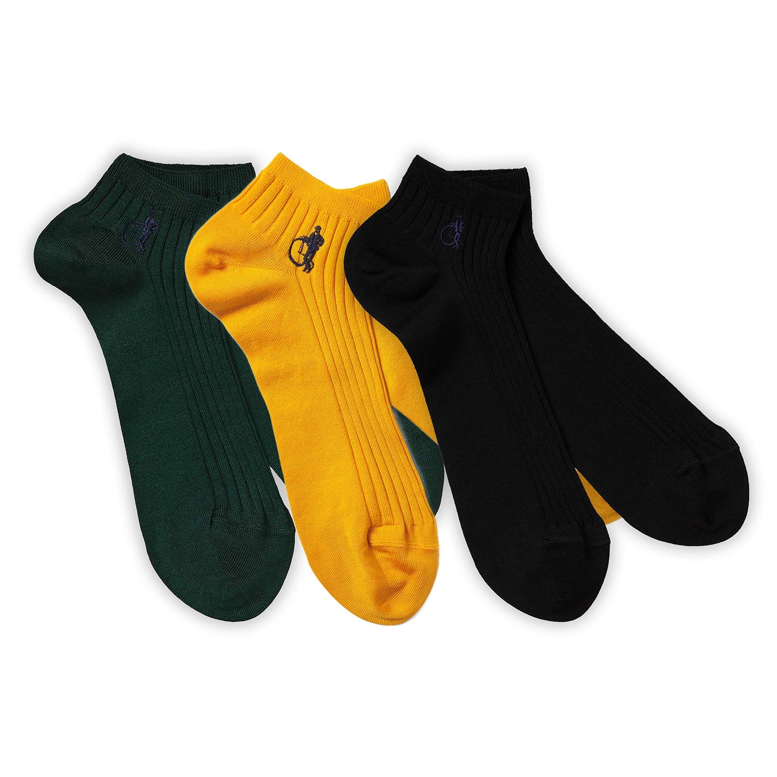 Simply Trainer Socks, Saffron, 3 Pairs - London Sock Company