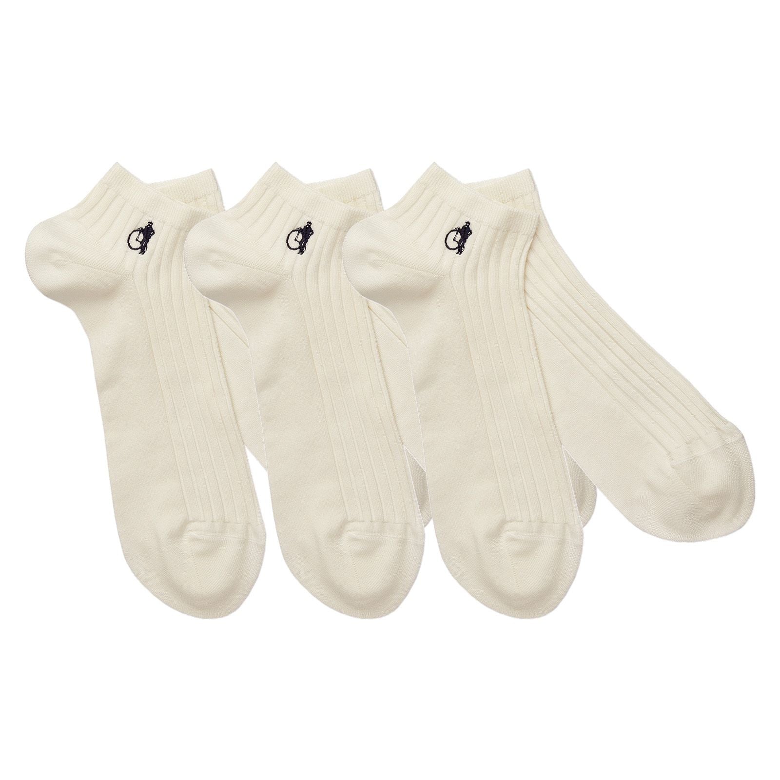 Simply Trainer Socks, White Cream, 3 Pairs - London Sock Company