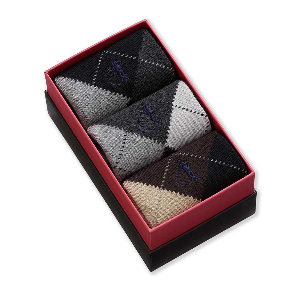 Stirling Argyle, 3 - Pair Box - London Sock Company