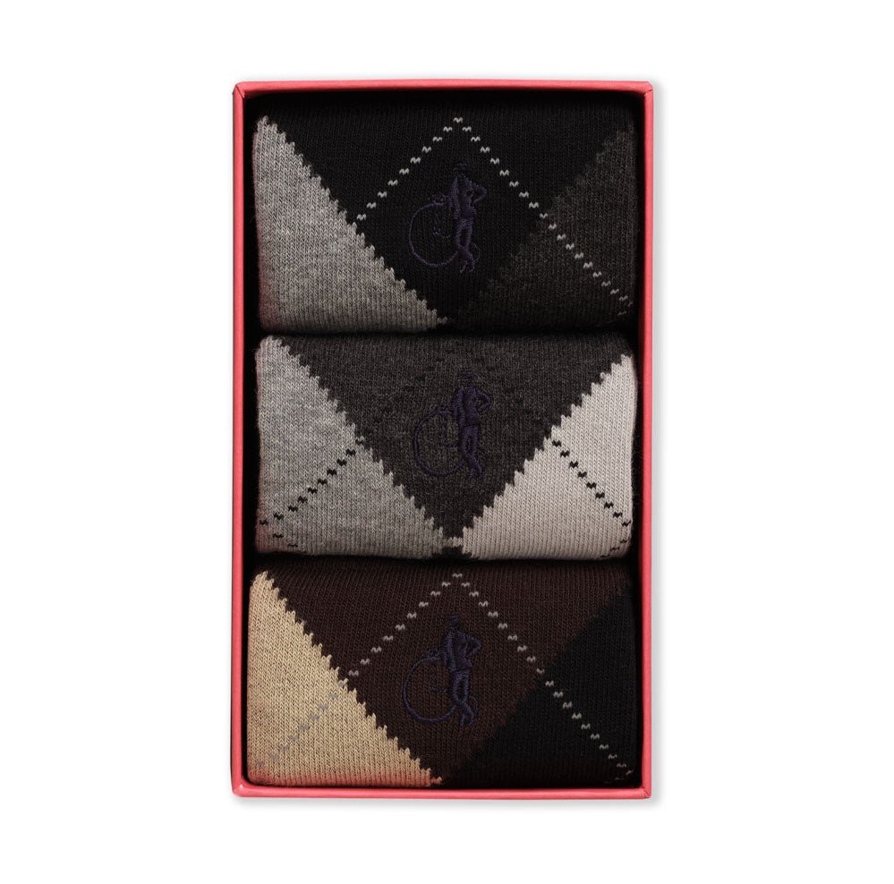 Stirling Argyle, 3 - Pair Box - London Sock Company