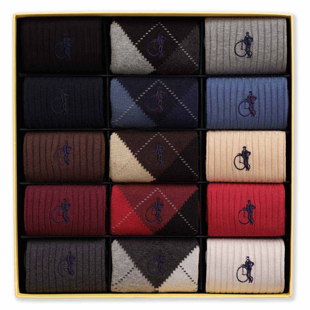 The Argyle Edit, 15 - Pair Box - London Sock Company