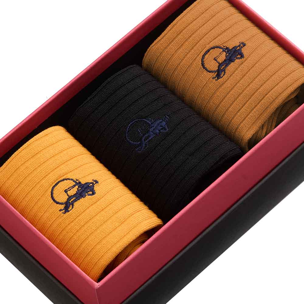 The Mustard, 3 - Pair Box - London Sock Company