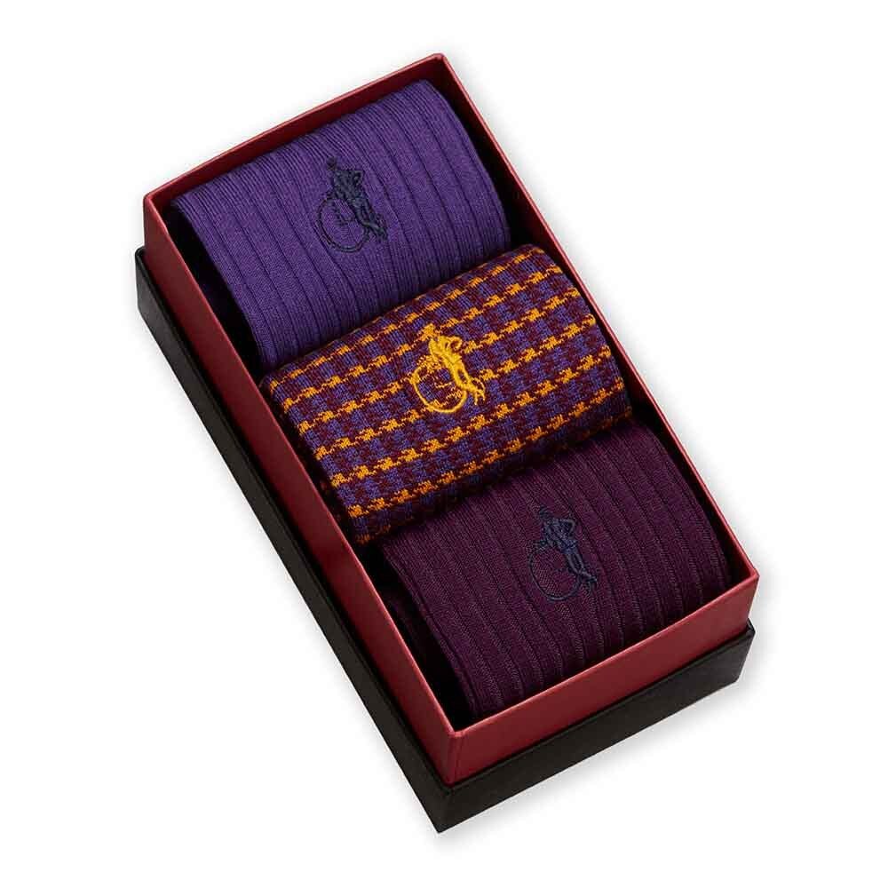 The Purple, 3 - Pair Box - London Sock Company