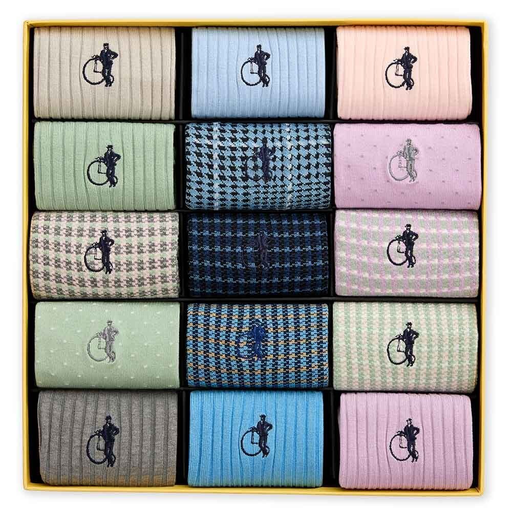 Ultimate Pastel Dash of Class, 15 - Pair Box - London Sock Company